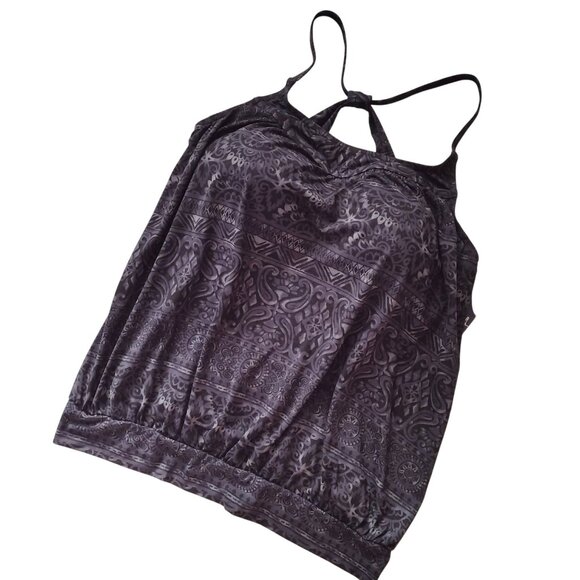 Lands' End Other - Lands End Tankini Top 12 NEW UPF 50 Relaxed Fit Gray Print Swimwear w Coverage